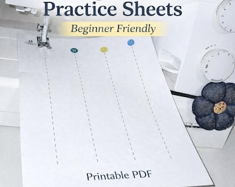 Sewing Machine Practice Sheets for Beginners | Sewing Skill Builder | Printable PDF