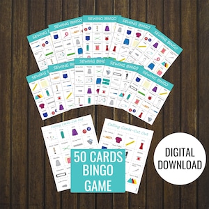 Bingo de Costura 50 Cartas Lotería para Costureras Lotería Divertida PDF