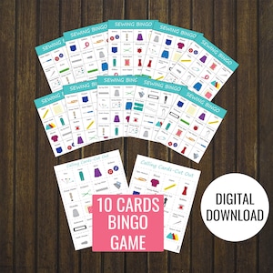Bingo de Costura Lotería para Costureras Lotería Divertida PDF 10 CARTAS