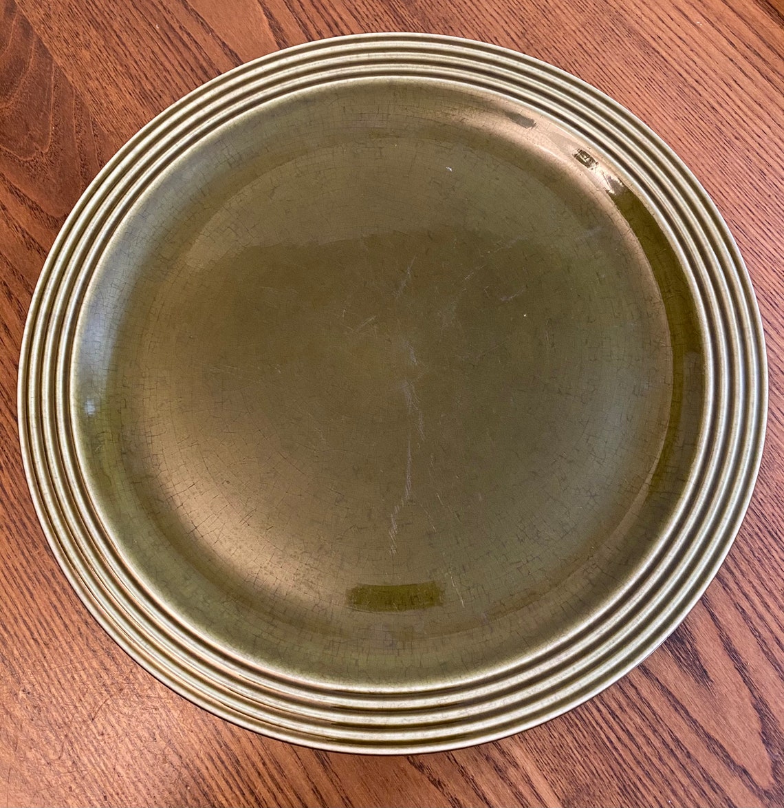 Vintage Hornsea Pottery Green Heirloom 2 dinner plates. Etsy