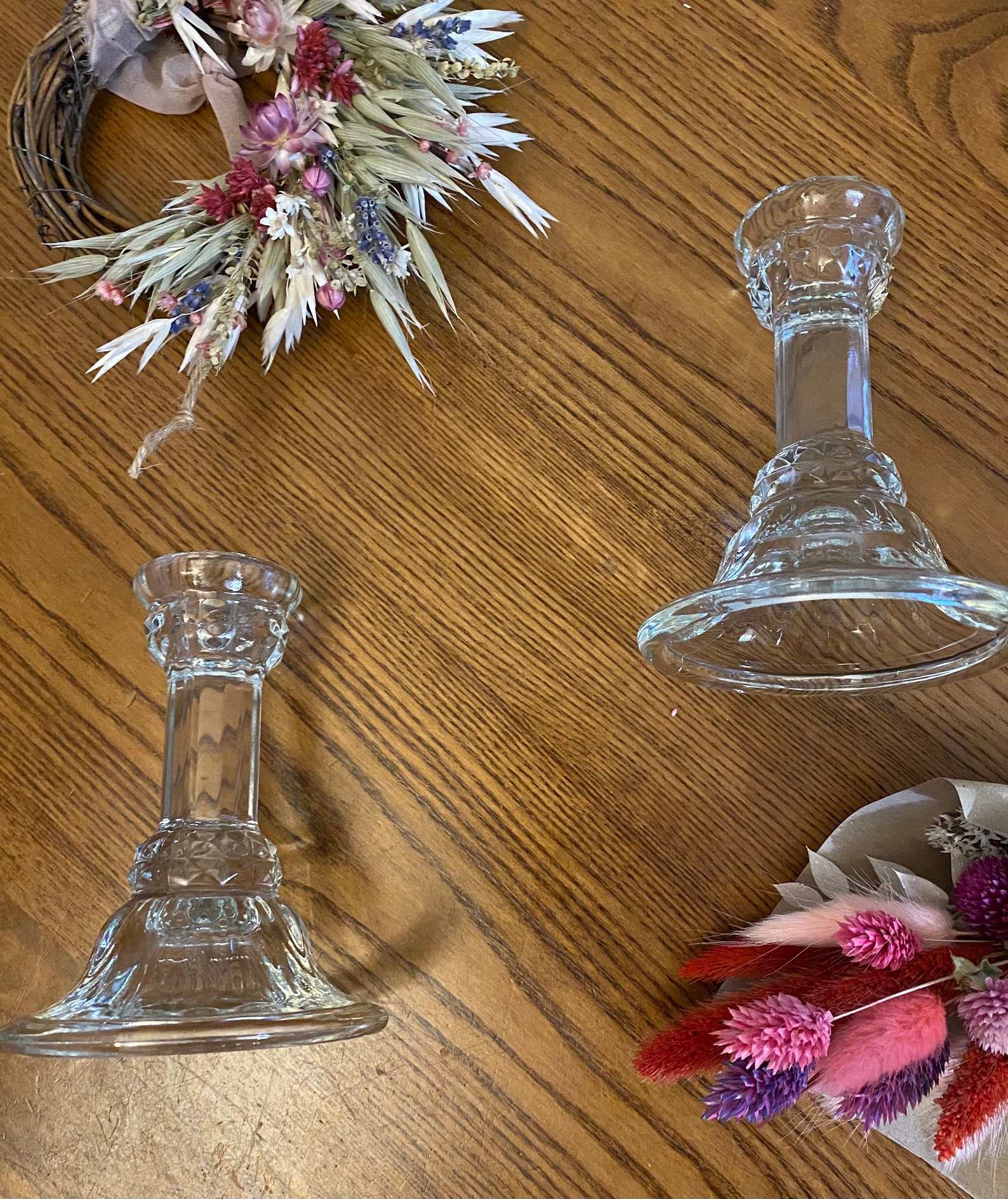 Pair of Beautiful Vintage Cut Glass Candle Stick Holders. Etsy