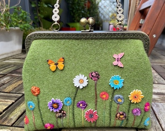 Handmade Felt Flower Bag- Wild Flowers