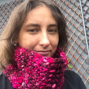 Hand knit luxuriously cozy cowl/snood in Malabrigo Caracol super soft merino wool