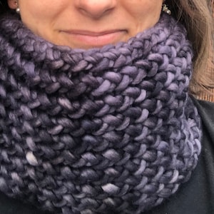 Hand knit cozy chunky super soft cowl/snood in Malabrigo Rasta