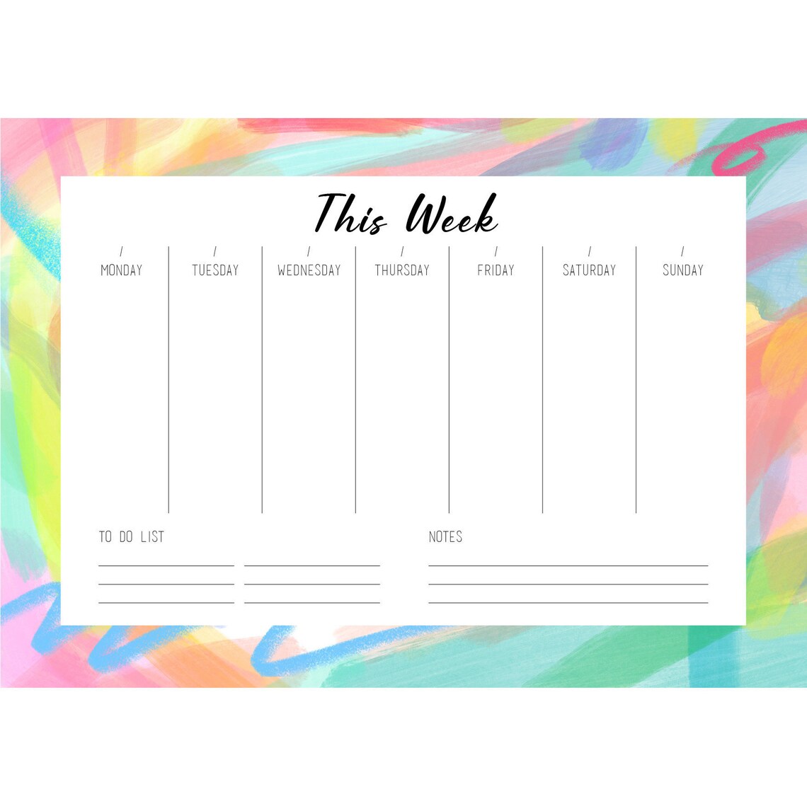 Spring Weekly Planner Printable Weekly Planner Colorful - Etsy