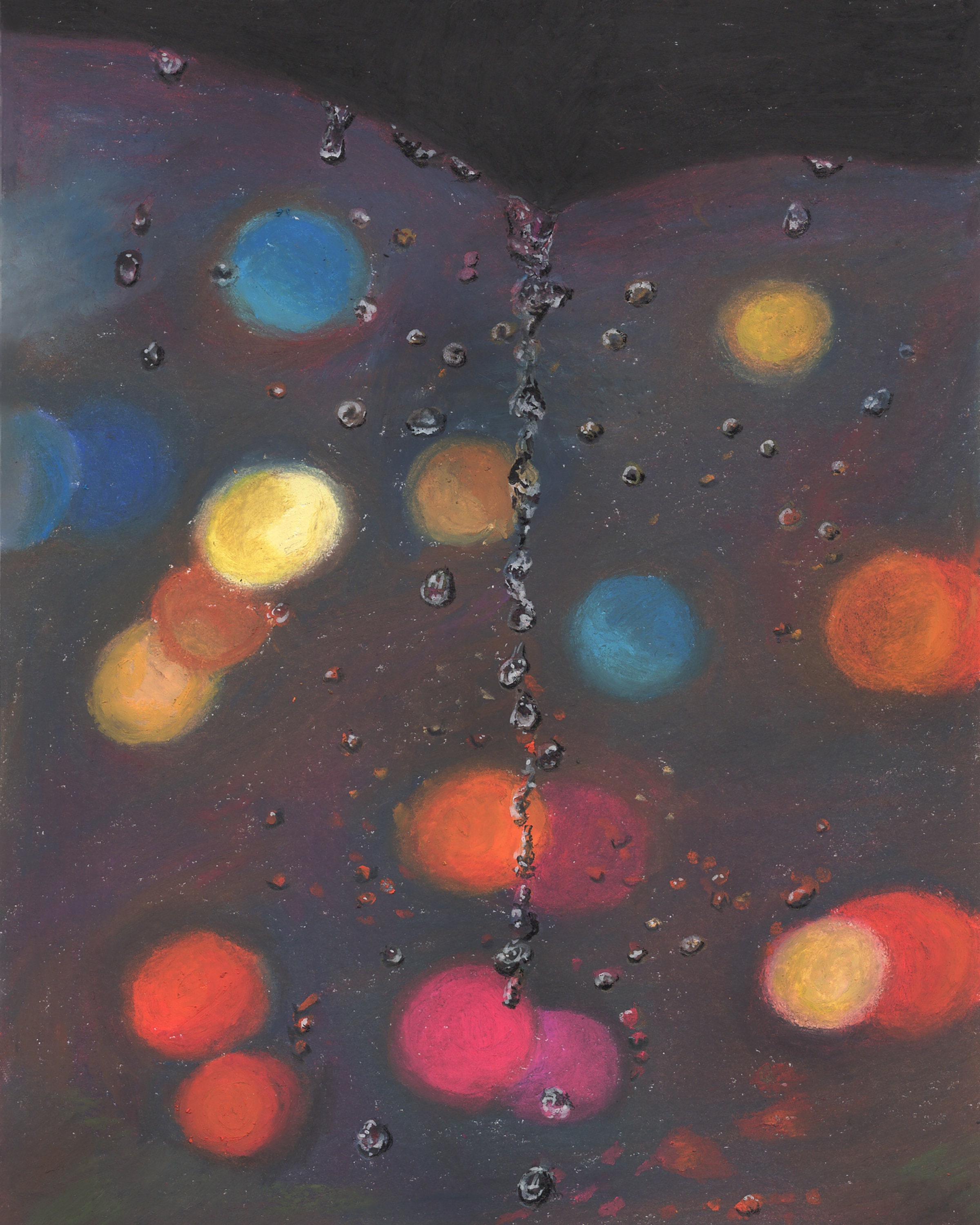 Raindrop Raindrop Wall Art Bokeh Art Oil Pastel Art Oil Etsy