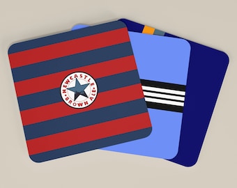 Newcastle Retro Away Kits Football Coasters - Set of 4