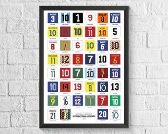 Football Poster - Legends of Football Art Print - Perfect for Man Cave or Game Room - Ideal Sports Fan Gift - Retro Soccer Wall Art