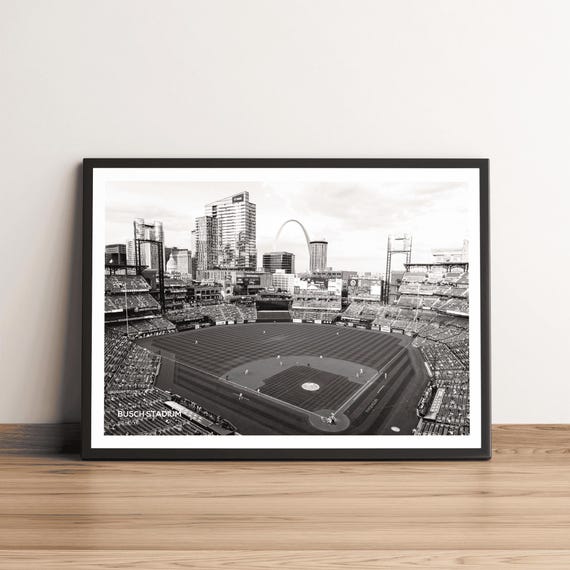 Busch Stadium Print: St Louis Cardinals Baseball, Black & White MLB Wall Art
