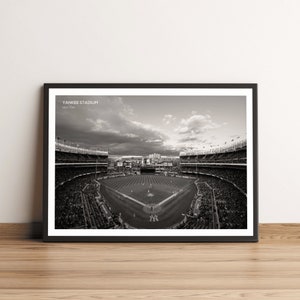 Yankee Stadium Gameday Print: New York Baseball, Black & White MLB Wall Art