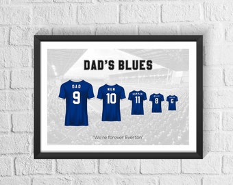 Personalised Everton Family Football Print | Father's Day Gift (PDF Available)
