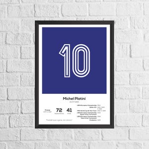 Michel Platini France Legend Stats Football Print
