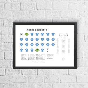 Napoli 2022/23 League Season Squad Print | Terzo Scudetto Champions Poster | Gift for Napoli Fan | Naples Wall Art