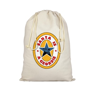 Geordie Santa Sack: Newcastle United Fan Gift, Cotton Christmas Stocking