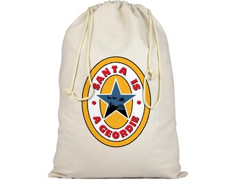 Geordie Santa Sack: Newcastle United Fan Gift, Cotton Christmas Stocking