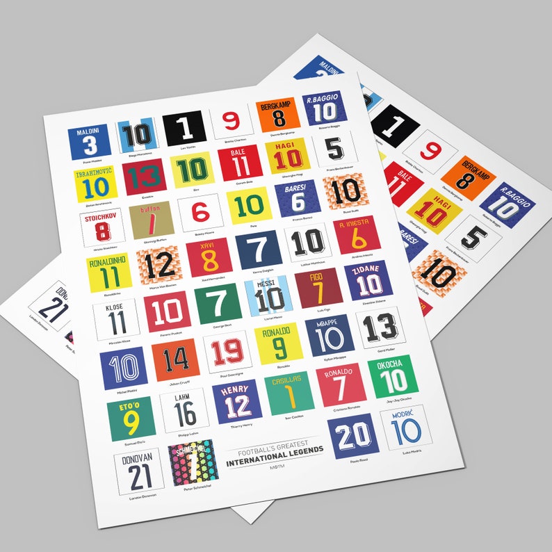 Football Poster Legends of Football Art Print Perfect for Etsy UK