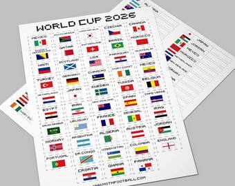 World Cup 2026 Sweepstake Kit – Printable PDF Download | A4 & US Letter Sizes | Instant Download Football Office Pool Game