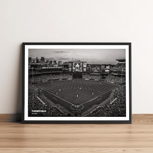 Turner Field Atlanta Braves Stadium Photo Print: Black & White MLB Wall Art