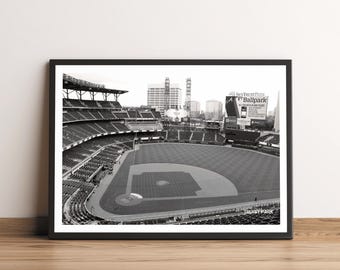 Truist Park Atlanta Braves Stadium Black and White Art Print
