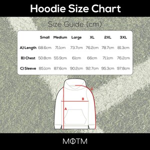 MOTM Football Hoodies Size Chart