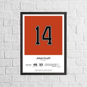 Johan Cruyff Netherlands Legend Stats Football Print