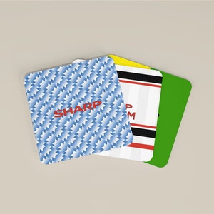 Manchester Reds Retro Away Kits Football Coasters - Set of 4