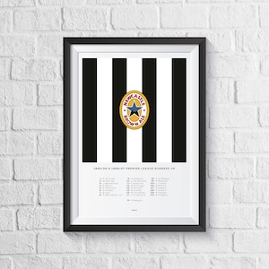 Newcastle United &#39;The Entertainers&#39; Squad Print: Football Fan Gift