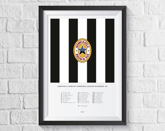 Newcastle United 'The Entertainers' Squad Print: Football Fan Gift