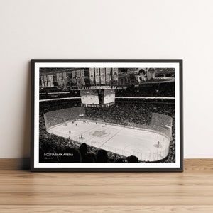 Scotiabank Arena Toronto Maple Leafs NHL Eishockey Stadion Druck, schwarz weiss Kunstdruck, Eishockey Foto, NHL Wandkunst