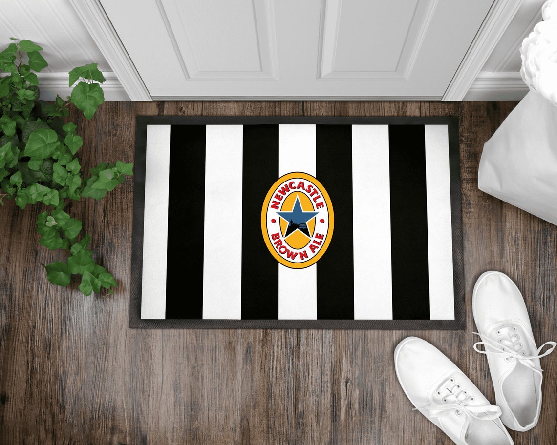 Newcastle United 1995 Home Kit Door Mat Retro Football Shirt Rubber