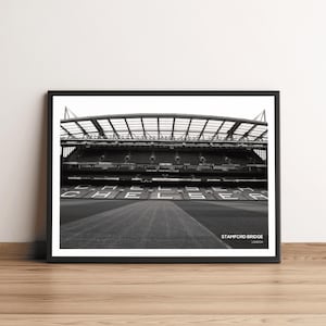 Stamford Bridge Stadium Print: London Football Photography, Black & White Wall Art