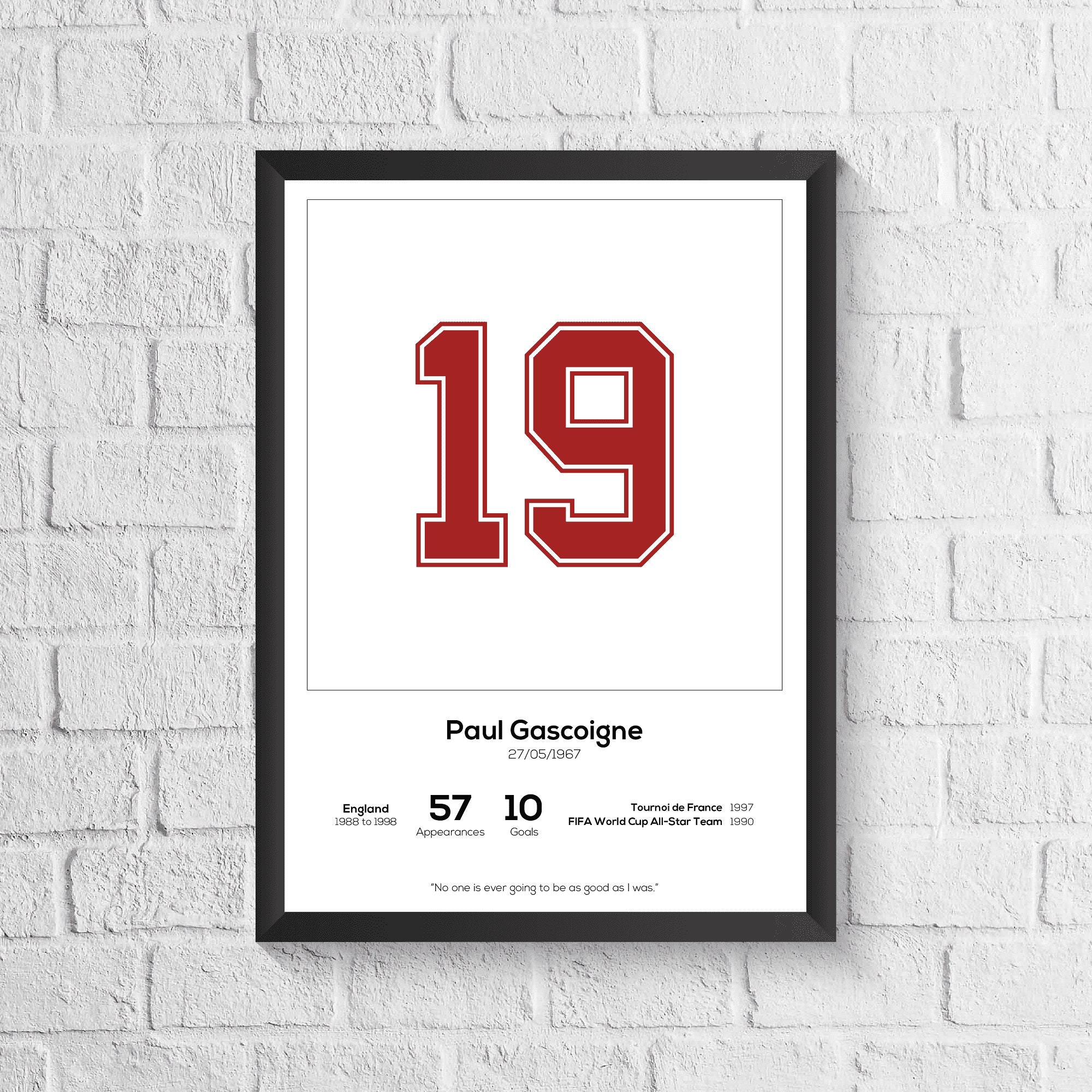 Paul Gascoigne Prints UK