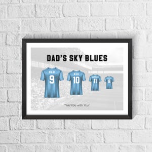 Camiseta de fútbol personalizada de Coventry para la familia / Regalo para el Día del Padre / Regalo de fútbol personalizado / Regalo para fanáticos de Coventry