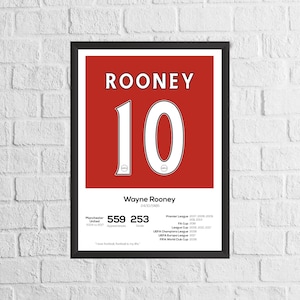 Wayne Rooney Legend Stats Football Print
