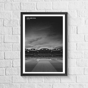 Adelaide Oval Cricket Ground Print: Black and White Photography