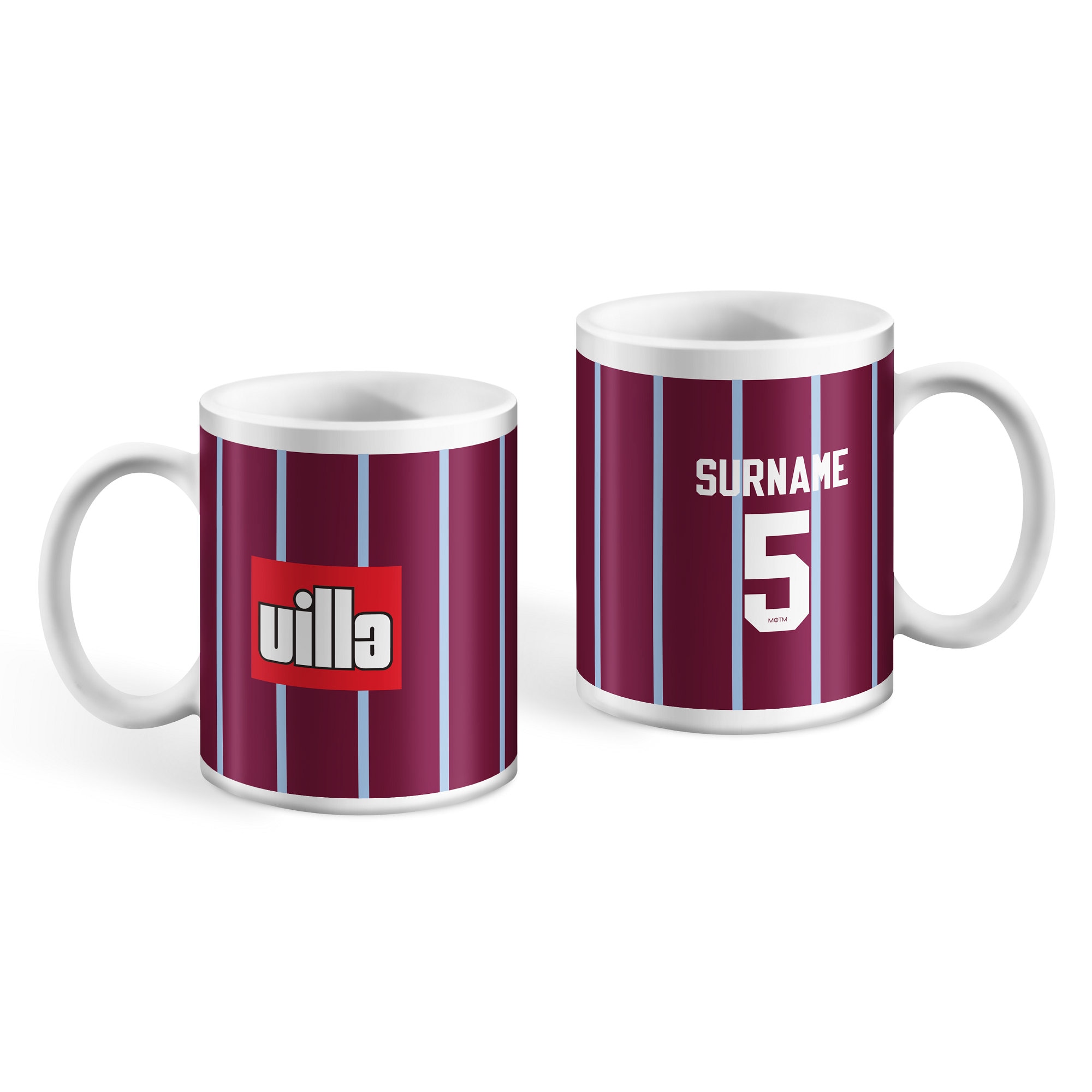 Personalised Aston Villa Mug: Retro Kit Fan Gift