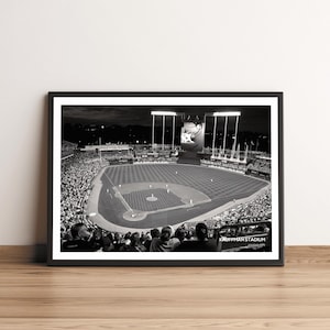 Kauffman Stadium Print: Kansas City Royals Baseball, Black & White MLB Wall Art