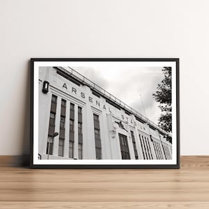 AFC Stadium Highbury print, black & white art, football photography, home decor, wall art