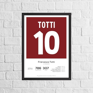 Francesco Totti Roma Legend Stats Football Print