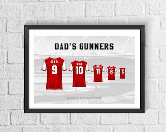 Personalised AFC Football Family Print | Father's Day Gift