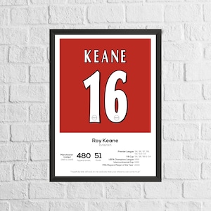 Roy Keane Legend Stats Football Print