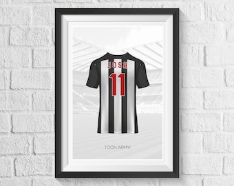 Gepersonaliseerde print Newcastle voetbalshirt: gepersonaliseerd cadeau voor fans