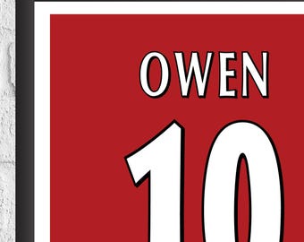Affiche Michael Owen - Liverpool Legend - Stats Et Design - Cadeau Fan