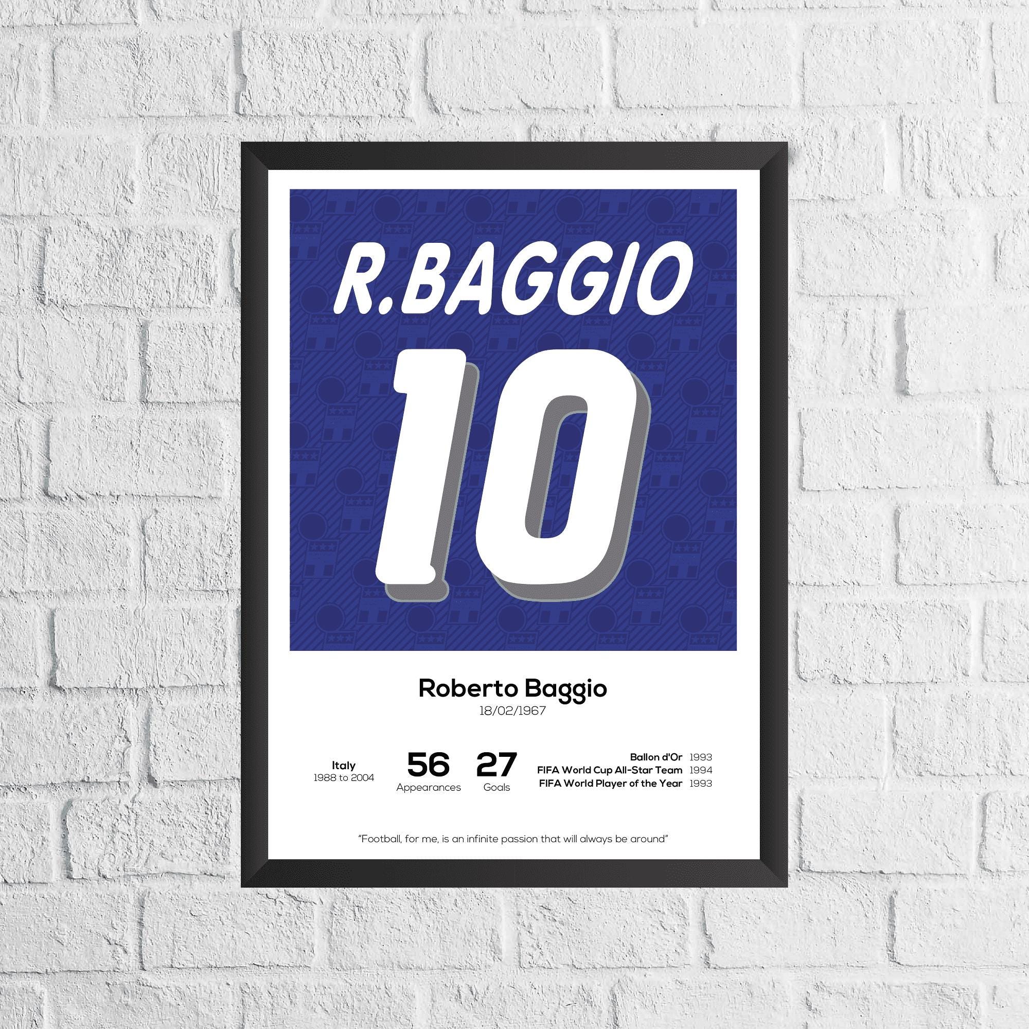 ロベルト・バッジョ イタリア 伝説 統計 サッカー プリント - Etsy 日本