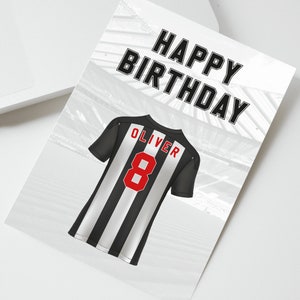 Personalised Newcastle United Birthday Card, Football Birthday Card, Custom Birthday Card, Happy Birthday Card, Kids Card