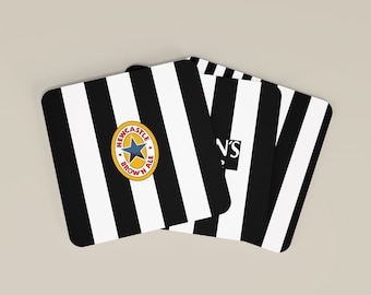 Newcastle Retro Football Kit Coasters: Premier League Beermats Set