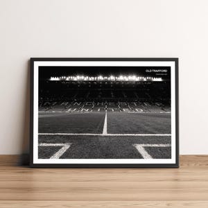 Old Trafford Stadium Print: Manchester United Black & White Photography