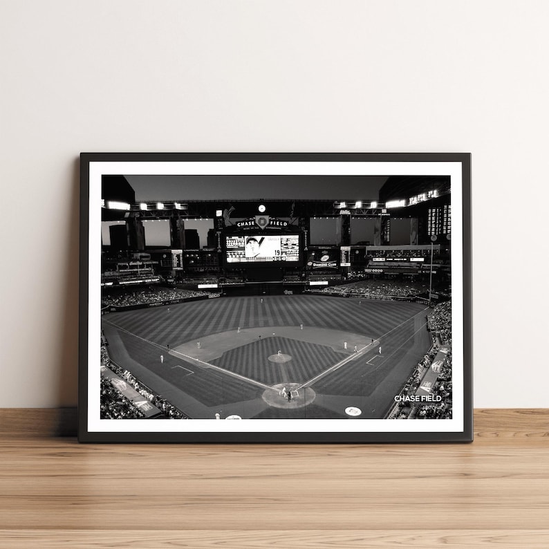 Chase Field Black and White Art Print: Arizona Diamondbacks Baseball ...