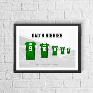 Personalised Hibernian Football Family Print: Hibs Fan Gift