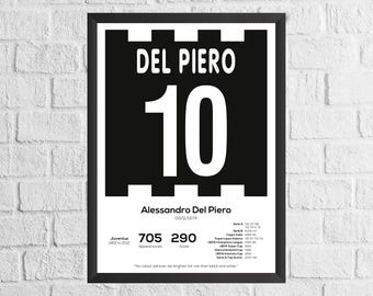 Alessandro Del Piero Legend Stats Football Print